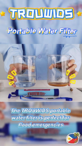 TROUWIDS Water Filter Straw Outdoor Portable Water Purifier Survival Gear for Camping Hiking Backpacking Emergency Preparedness
