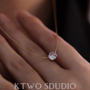 24k Saudi Gold Necklace Pawnable 6 Paw Diamond Necklace Female Hypoallergenic Non Tarnish