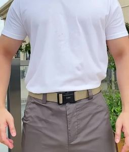 Stylish and Functional 3.8cm Wide Belt for All Occasions Elastic Nylon Belt with Alloy BuckleTactical Belt for Outdoor