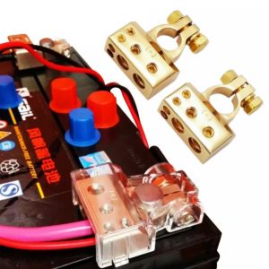 1pcs 4/8 Gauge Gold Auto Car Battery Terminal Terminals Wire Clip negative / positive