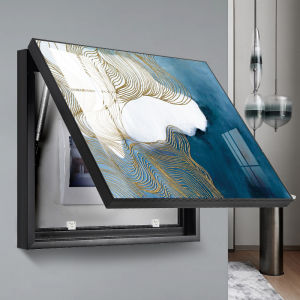 โมเดิร์นเรียบง่ายบทคัดย่อมิเตอร์ไฟฟ้ากล่องตกแต่งภาพวาดไม่จําเป็นต้องเจาะกรอบเดียวการออกแบบทิวทัศน์สําหรับตกแต่งบ้าน