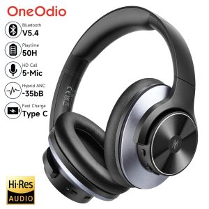 Oneodio A10 Bluetooth 5.4 Headphones Hybrid Active Noise Cancelling With Hi-Res Audio Over Ear Wireless Headset ANC With 5-Mic