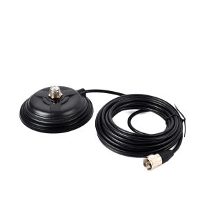 HF/VHF/UHF Antenna Magnetic Mount Base SO239 4.3in Base with 5M RG58 Cable for CB Dual Band Mobile Marine Radio Transceiver