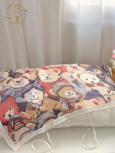 Hua Yan 100% Mulberry Silk Pillowcase 22 Momme Thickened Printed Silk Linen Single Person Pillowcase Bedding Accessories