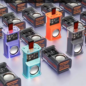 Transparent mecha Bluetooth speaker wireless transparent small steel cannon high volume high-quality portable breathing light Bluetooth speaker