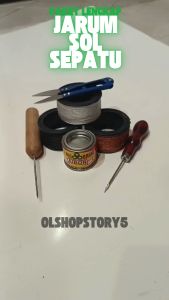 Paket Jarum Sol Peralatan Sol Sepatu Dan Sandal 3 Benang 1 Jarum 1gunting Dan 1 Lem B