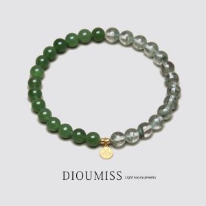 DIOUMIEE [Green] Natural Jade and Tian Yu Hand String Green Ghost Bracelet 18k Original Design Female Couple ✨ Enhance immunity promote blood circulation 🌟 Eliminating diseases and promoting longevity balancing trace elements 💖 Weight loss and beau