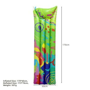 Graffiti Inflatable Pool Float Thickened PVC Adult Swimming Lounger Floatie Large Size Water Mattress Beach Pool Party Summer