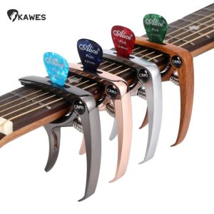 KAWES Guitar Capo 6/12 Strings Acoustic Electric Guitar Capo With Pick Holder and Picks UkuleleMandolinBanjoGuitar Accessories
