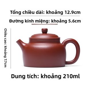 CANGHUTIANXIA | Bình Trà Đất Sét Tím Handmade Chất Liệu Dahongpao Hình Dạng Dezhong