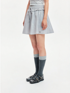 High Waist Ruffled Ear Flap A-Line Umbrella Skirt
