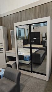 Home Elite Bedroom Set Sliding Door Wardrobe Closet with Cabinet Queen Size Bedframe Modern Living Room Bedroom Cupboard Bedside Dressing Table Set Bilik Tidur Baju Almari Baju / Almari Rak Baju