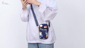 Fashionable Crossbody Phone Bag for Women Lightweight 3-Layer Nylon Pouch Convertible as Shoulder or Wrist Bag New Style