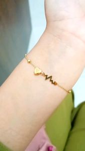 Gelang Detak Jantung Titanium Anti Karat Mewah dan Elegan