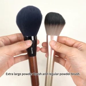 MAANGE Large Powder Brush แปรงปัดแก้ม ขนแปรงนุ่มฟู ด้ามไม้คุณภาพ สไตล์เกาหลี แปรงปัดแก้ม แปรงปัดแป้งใหญ