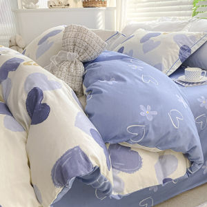 Simple Pure Cotton Duvet Cover Single Piece 100% Cotton Summer Dormitory Single Bed Sheet Cover Skin-friendly Plant Floral Pattern