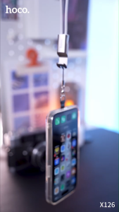 Hoco X126 สายชาร์จแบบพกพา TC to TC 60W และ TC to iP 30W ห้อยโทรศัพท์ และตั้งโทรศัพท์ได้
