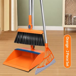 Foldable Broom And Dustpan Set And Dustpan Long Handle Broom Dustpan with Comb Teeth For Home Office Cleaning Tools Broom Set