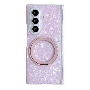 PC Gilded Shell Magnetic Hinge Protect Case for Samsung Galaxy Z Fold 8 Ultra 7 6 5 360° Rotating Bracket Stand Shockproof Cover