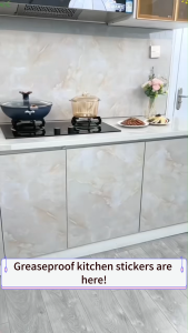 Marble kitchen multi-purpose decorative wallpaper waterproof and oil-proof sticker thickened dining table sticker