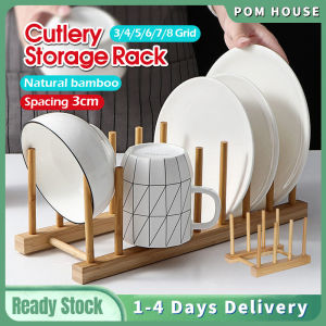 Kitchen Bamboo Wooden Dish Rack Dish Drainer Plate Rack Bowl Rack Kitchen Rack Plate Holder Rack Bowl Organiser Cup Drying Rack Rak Pinggan Kayu 碗碟收纳架