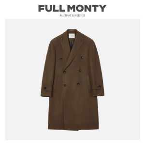 Double Breasted Notch Lapel Wool Mens Coat