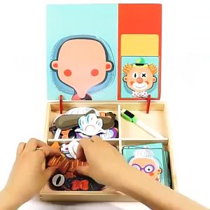 Magnet Wooden Box ตัวต่อจิ๊กซอว์แม่เหล็ก จิ๊กซอว์แม่เหล็ก ของเล่นไม้ 2 in 1 จิ๊กซอว์ ของเล่นเสริมพัฒนาการ