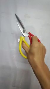 กรรไกร ด้ามสีแดง-เหลือง ตัดผ้า ตัดหนัง ตัดสังกะสี