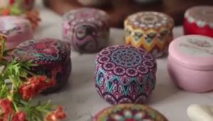 🇲🇾Local Seller🇲🇾 Scented Candle with Pretty Box Dry Flower Handmade Natural Soy Door Gift Kahwin Doorgift Lilin Wangi