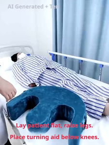Elderly Bed Turn over Assistant Bedsore Pad Turn over Nursing Device Side Lying Turn over Pad U Pillow Bedridden Patient Turning Aid U-shaped Thickened Sponge Essential for Bedridden Care Waterproof PU Turning Aid Multifunctional Turning Aid