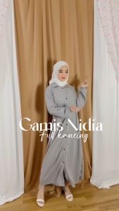 GAMIS NIDIA / GAMIS FULL KANCING DEPAN / GAMIS PANJANG / GAMIS BUMIL BUSUI