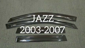 กันสาดประตู กันสาด คิ้วกันสาดประตู คิ้ว ทรงเรียบ 4ชิ้น ฮอนด้า แจ๊ส GD Honda Jazz 2003 2004 2005 2006 2007 ใส่ร่วมกันได้ ทุกรุ่น ทุกปี A