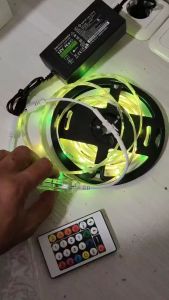 Lampu LED Strip Running RGB 5-10 Meter DC 12V + controller remot IP44 Waterprof hiasan aestetik