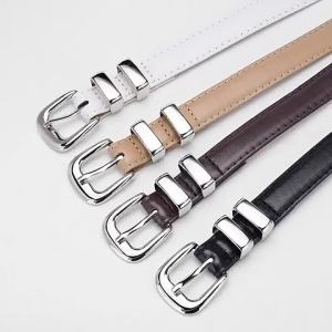Thắt Lưng Nữ Thời Trang Kiểu Dáng Ôm Sát Khóa Hợp Kim Bạc Chất Liệu Giả Da Dành Cho Người Lớn Chất Liệu PU Rộng 1.8cm