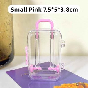 Cute Mini Clear Travel Suitcase with Drawer Toy Accessories