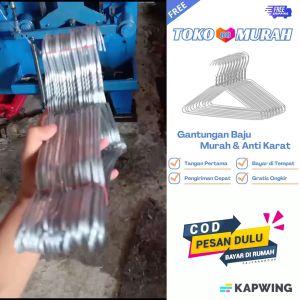 Toko Murah 88 - (isi 50pcs) Gantungan Baju Kawat Anti Karat Murah Tebal Gratis Ongkir Hanger Baju