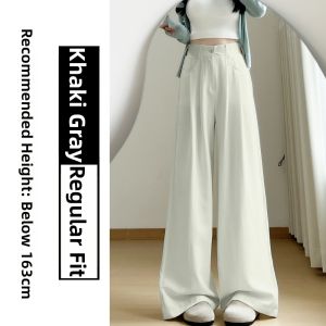 YIFANSHI | Summer Cool Ice Silk Drape High Waisted Wide Leg Pants