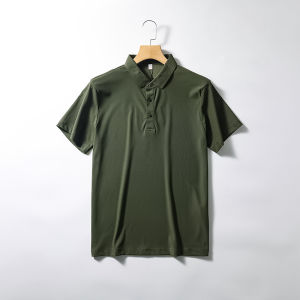 Áo Thun Polo Tay Ngắn Ice Silk Thoáng Khí Thoải Mái Mùa Hè Cho Nam Công Sở Thường Ngày Cổ Polo Đính Hạt