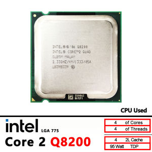 Intel | Intel Core 2 Quad Q8200 2.3 GHz Used Quad-Core CPU Q8200 4M 95W LGA 775