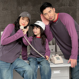 American Style Family Matching Long Sleeve T-Shirts Childrens Base Layer Shirt Boys Girls Autumn Season Parent-Child Outfit