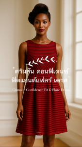 คริมสัน คอนฟิ เดนซ์ ฟิ ตแอนด์แฟลร์ เดรส(Crimson Confidence Fit & Flare Dress)_SecondhanD_SP087