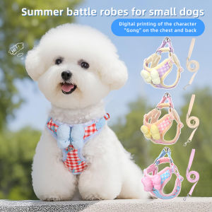 Xuderong Dog Harness Leash Set for Small Medium Dog Adjustable Puppy Cat Harness Pet Vest Chihuahua Yorkies Outdoor Walking S/M/L/XL