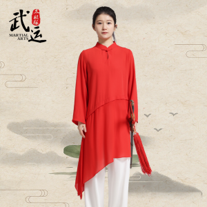 Wu Yun Tai Chi Womens Summer Thin Material New Arrival Tai Ji Suit Womens Exercise Clothing Morning Exercise Clothes Martial Arts Performance Wear Unlined Top