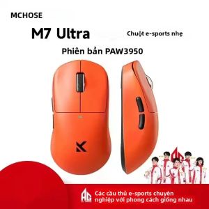 Chuột Chơi Game Không Dây MCHOSE M7 Pro Ultra 42000 DPI PAW3950 Nhẹ Thiết Kế Công Thái Học Pin 500mAh Độ Trễ Thấp Hỗ Trợ Kép 8K Tùy Chỉnh Thể Thao Điện Tử 4G