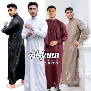 jubah pria gamis pria jubah mewah alfaan bordir model haramain haromain alnoor JB015