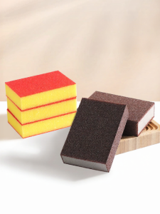 DINGQING | Kitchen Use Diamond Sand Sponge Scrubber for Pots and Pans Oil and Grease Removal Durable