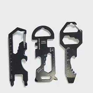 Stainless Steel 6-in-1 EDC Pocket Multitool Keychain Bottle Opener Wrench Portable Daily Carry Outdoor Tool