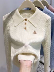 LUOSHAO | Campus Style Bear Embroidery Sweater