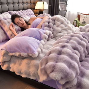 YAOKANG | Luxury Fleece Bedding Set 4Pcs Coral Velvet