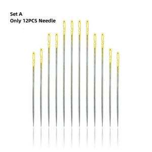 12/36PCS Sewing Needles Multi-size Side Opening Stainless Steel Darning Sewing Household Hand Tools Sewing Tools and Accessoires